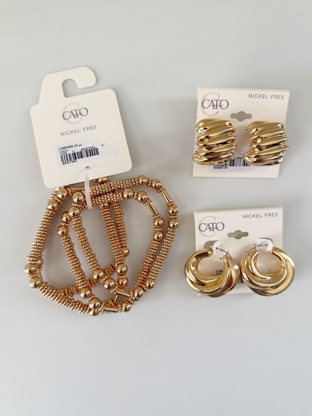CATO Gold Tone Bracelet & Earrings Bundle New